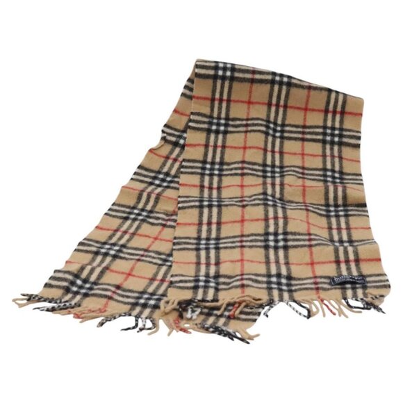 Burberrys Nova Check Scarf Wool Beige Auth am7660 - Picture 1 of 10